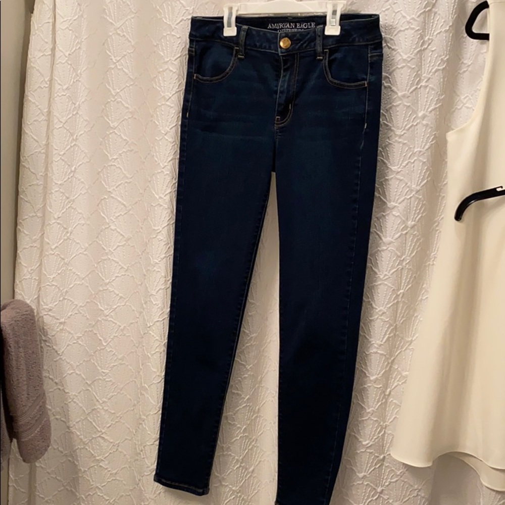 American Eagle blue jeans- super stretch. Size 10R